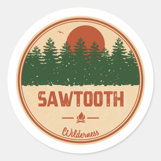 Sawtooth Wilderness Idaho ラウンドシール (正面)