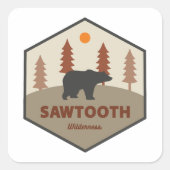 Sawtooth Wilderness Idaho Bear スクエアシール (正面)