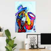 sax an抽象芸術24x36 ポスター (ホームオフィス)