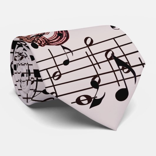 Sax And Music Notes Pattern ネクタイ (ロール)