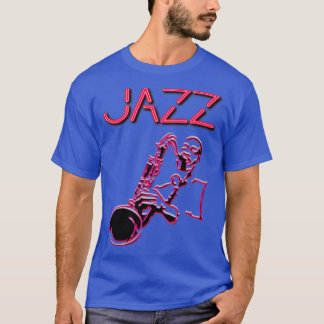 Sax Playerを使用したジャズのネオンサイン Tシャツ