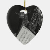 Saxaphoneおよび楽譜 セラミックオーナメント (右)