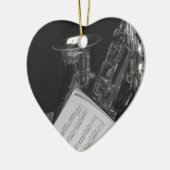 Saxaphoneおよび楽譜 セラミックオーナメント (左)