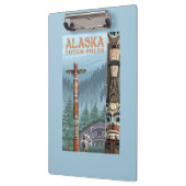 Saxmanのトーテムの村のヴィンテージ旅行ポスター クリップボード (左)