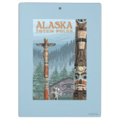 Saxmanのトーテムの村のヴィンテージ旅行ポスター クリップボード (裏面)