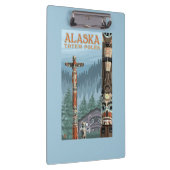 Saxmanのトーテムの村のヴィンテージ旅行ポスター クリップボード (右)