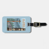 Saxmanのトーテムの村のヴィンテージ旅行ポスター ラゲッジタグ (正面横)