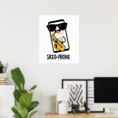 Saxo-phone おもしろい Puns ポスター (ホームオフィス)