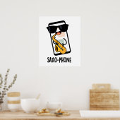 Saxo-phone おもしろい Puns ポスター (キッチン)