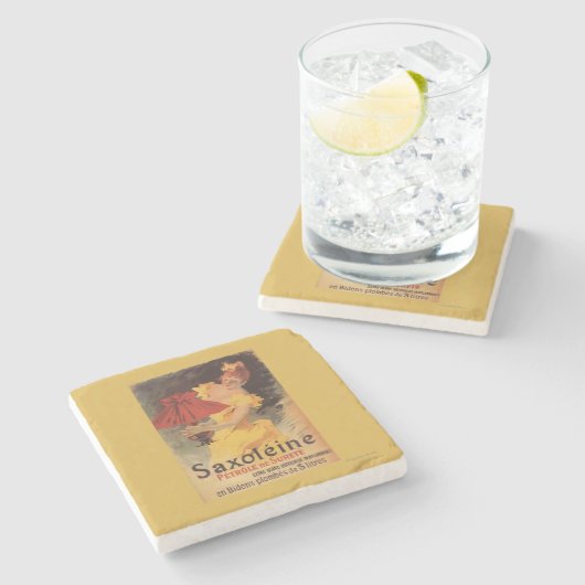 Saxoleineランプの油の赤のランプのかさ ストーンコースター (横)