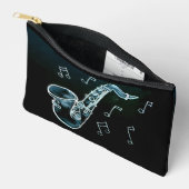 Saxophone And Music Notes アクセサリーポーチ (見開き)