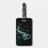 Saxophone And Music Notes ラゲッジタグ (裏面縦)