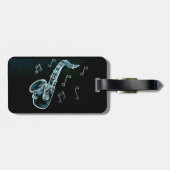 Saxophone And Music Notes ラゲッジタグ (裏面横)