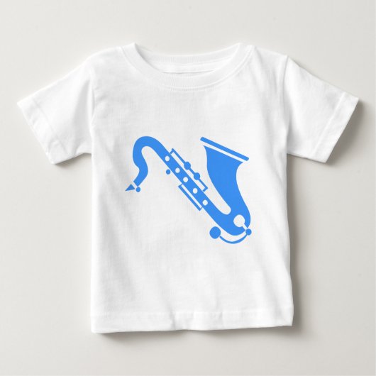 Saxophone - Baby Blue ベビーTシャツ (正面)