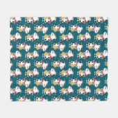 Saxophone Cow フリースブランケット (正面(横))