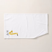 Saxophone Design Monogrammed バスタオルセット (ハンドタオル)