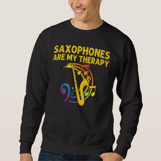 Saxophone For Men Women Reed Instrument スウェットシャツ (正面)