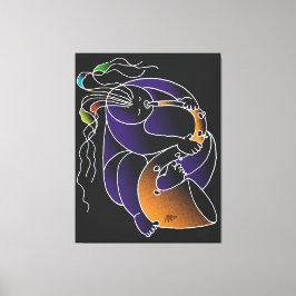 Saxophone in C major - Ink drawing and digital man キャンバスプリント