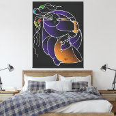 Saxophone in C major - Ink drawing and digital man キャンバスプリント (インサイチュ (寝室))