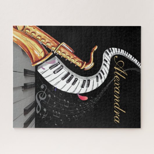 Saxophone Luxury Personalized Piano  ジグソーパズル (横)