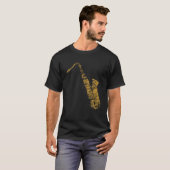 Saxophone Motif For Jazz Musicians Saxophone Playe Tシャツ (正面フル)