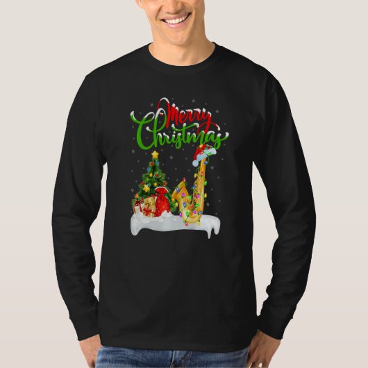 Saxophone Music  Xmas Decorations Saxophone Christ Tシャツ (正面)