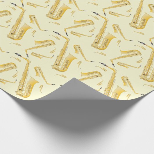 Saxophone Musician Band Teacher Wrapping Paper ラッピングペーパー (角)
