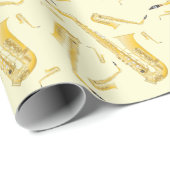 Saxophone Musician Band Teacher Wrapping Paper ラッピングペーパー (ロールコーナー)