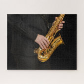 Saxophone Player hands Saxophonist playing jazz ジグソーパズル (横)