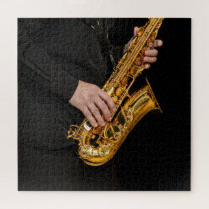 Saxophone Player hands Saxophonist playing jazz ジグソーパズル