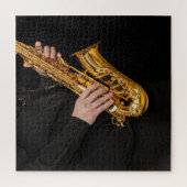 Saxophone Player hands Saxophonist playing jazz ジグソーパズル (縦)