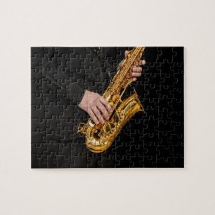 Saxophone Player hands Saxophonist playing jazz ジグソーパズル