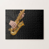 Saxophone Player hands Saxophonist playing jazz ジグソーパズル (横)