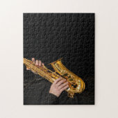 Saxophone Player hands Saxophonist playing jazz ジグソーパズル (縦)