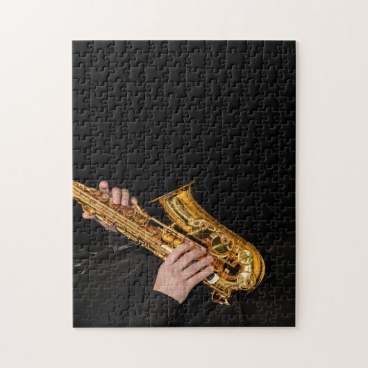 Saxophone Player hands Saxophonist playing jazz ジグソーパズル (縦)