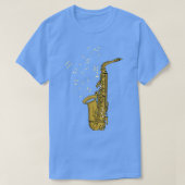 Saxophone Player Jazz Music Notes Saxophonist Saxo Tシャツ (デザイン正面)