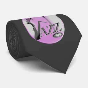 Saxophone Player Musical Notes Jazz Music ネクタイ