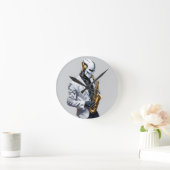 saxophone robot ラウンド壁時計 (ホーム)