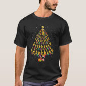 Saxophone Tree Hat In Snow Merry Christmas Xmas De Tシャツ (正面)