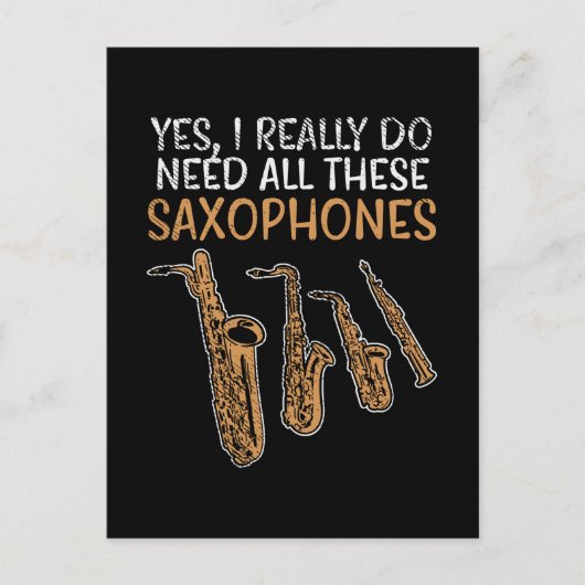 Saxophone Types ポストカード (正面)