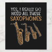 Saxophone Types ワインラベル (シングルラベル)