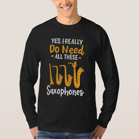 Saxophone Types Tシャツ (正面)