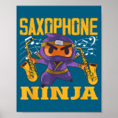 Saxophonist Ninja Saxophone Smile ポスター (正面)