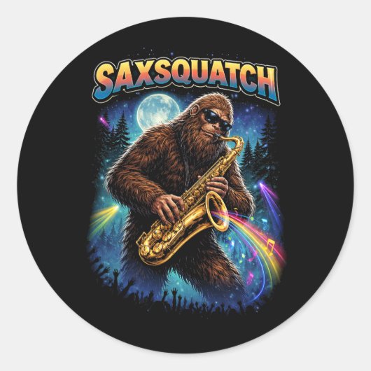 Saxsquatch ラウンドシール (正面)