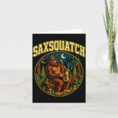 Saxsquatch Bigfoot Saxophone Player Jazz Music Hum カード (正面)