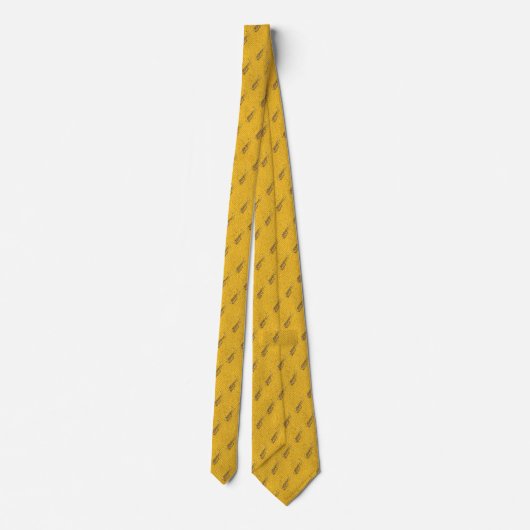 Saxxy Saxophone - Men's Custom Yellow Necktie ネクタイ (裏面)