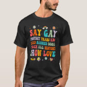 Sayゲイスト保護スキッズ読禁止本Lgbt Tシャツ (正面)
