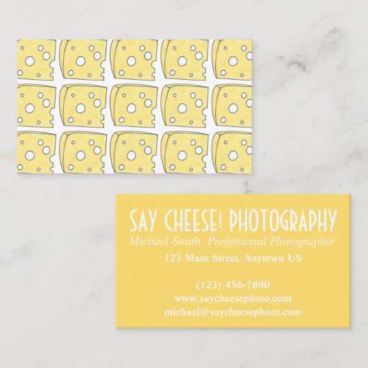 Sayチーズフォトグラファー写真撮影スイスチーズ 名刺 (正面/裏面)
