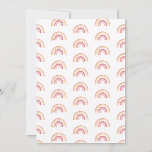 Sayハローフォトカワイレインボー子供部屋ガール誕生 案内状 (裏面)