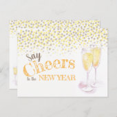 Say応援招待状新年パーティーシャンパン ポストカード (正面/裏面)
